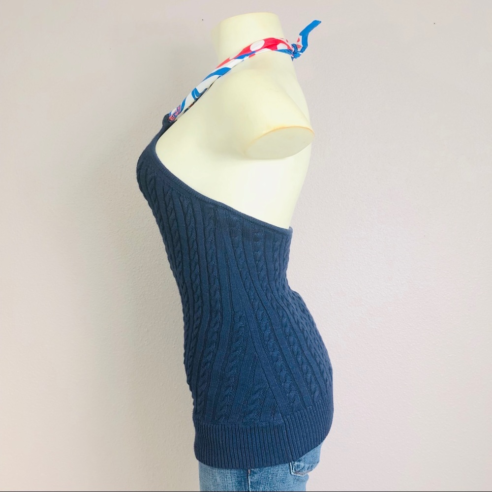 Lilly Pulitzer Blue Knit Scarf Halter Top - Picture 4 of 7